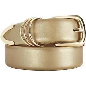 Women's Leather Belts with Gold Buckle Gold